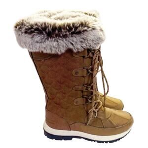 New Bearpaw Womens 6M Gwyneth Hickory II Waterproof Leather Tall Winter Boots